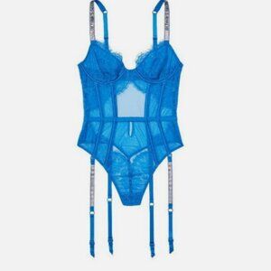 New! Victoria’s Secret Lightly Lined Logo Shine Strap Teddy blue 47395